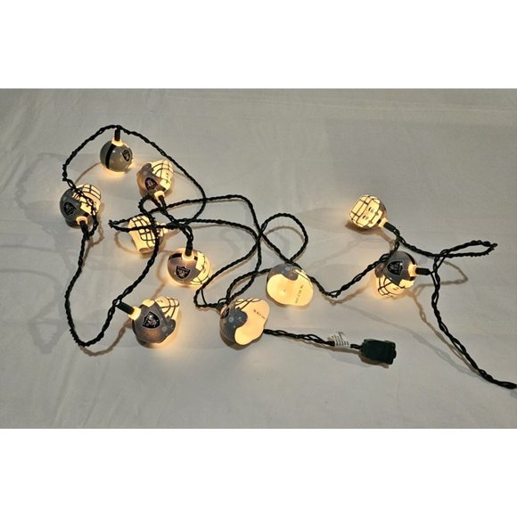 Holiday Vintage Oakland Raiders Nfl Football Helmet Christmas String